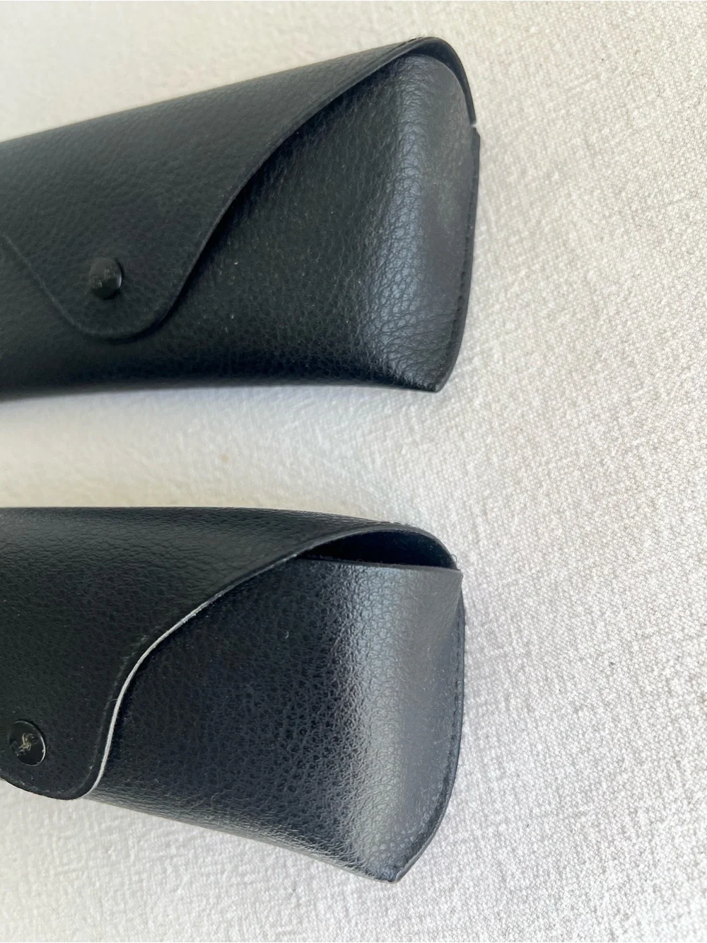 Ray-Ban Black Leather Sunglass Cases with Gold Logo - Set of 2